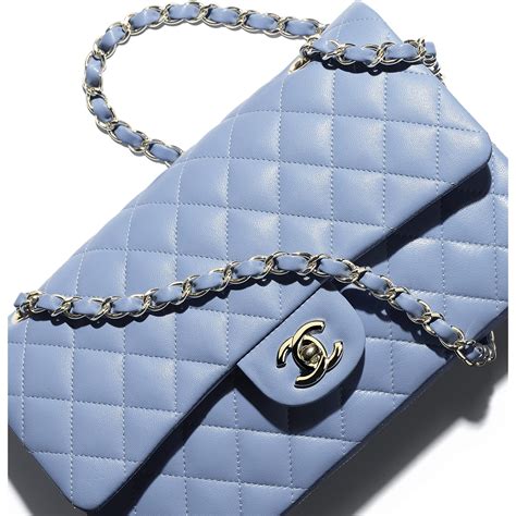 chanel classic flap bag sky blue|Blue Chanel Bags .